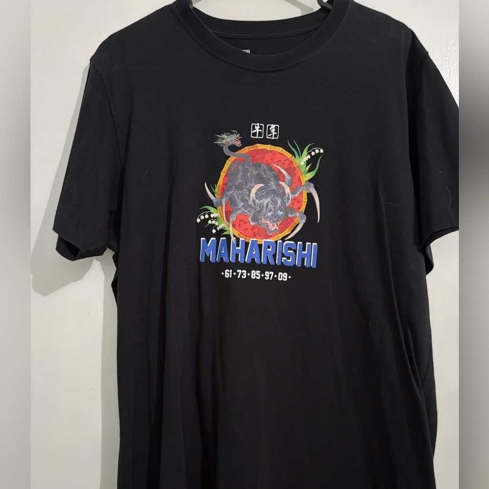 Maharishi Black Tee with Vibrant Graphic